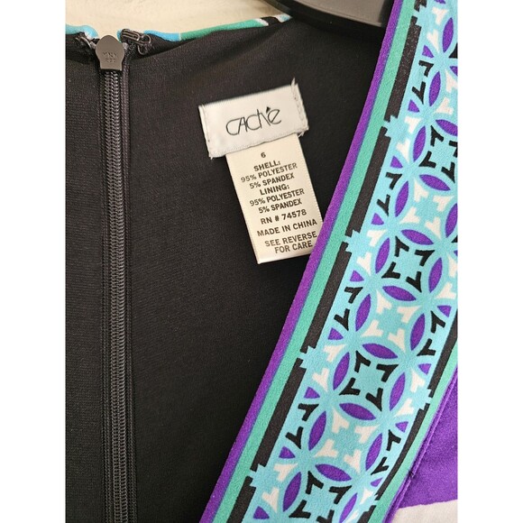 Cache Y2K Woman's Short Sleeve Sheath Cocktail Dress Size 6 - Picture 2 of 6